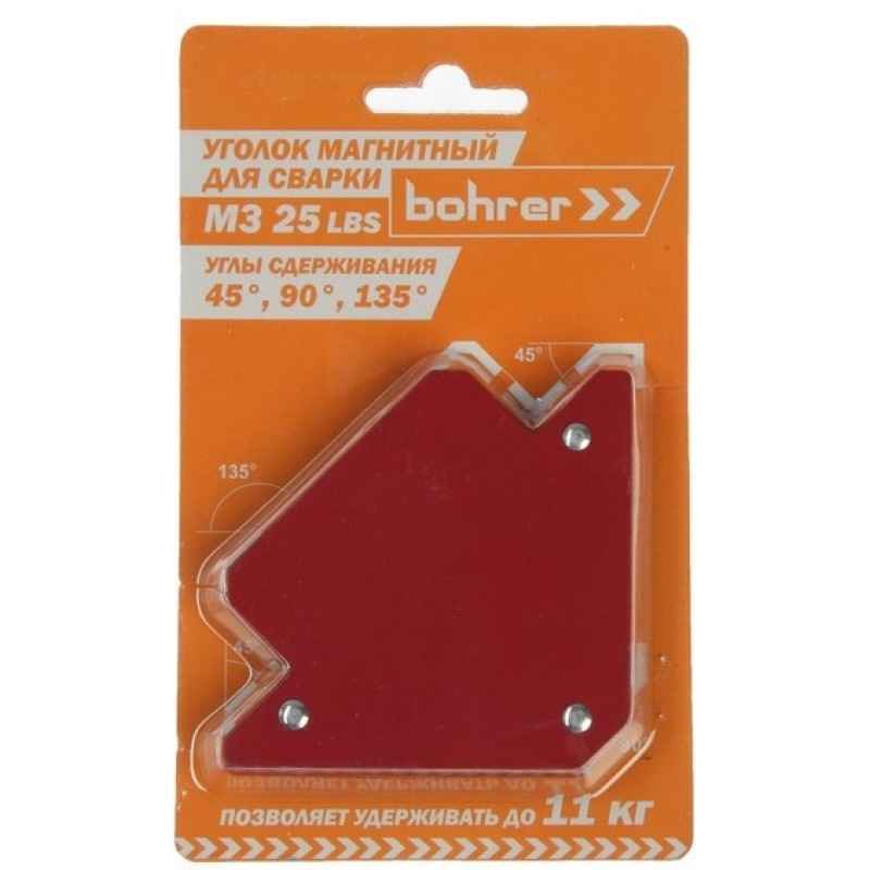 Уголок магнитный для сварки Bohrer М3 45°/90°/135°(до 11кг)(48/8/1) Уголок магнитный для сварки Bohrer М3 45°/90°/135°(до 11кг)(48/8/1)