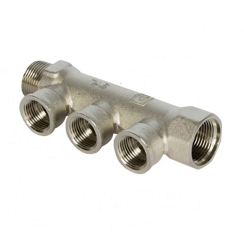 Коллектор ВР 3 выхода 3/4"х1/2" никель Коллектор ВР 3 выхода 3/4"х1/2" никель