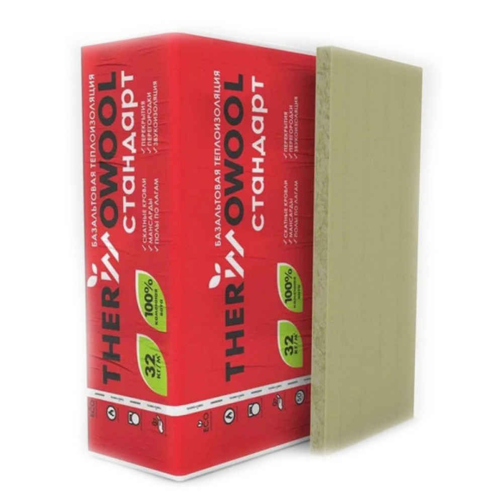 Утеплитель минераловатный ИЗОМИН ThermoWool Стандарт 100мм 1200х600мм 4шт/упак. (2,88м2/0,288м3) Утеплитель минераловатный ИЗОМИН ThermoWool Стандарт 100мм 1200х600мм 4шт/упак. (2,88м2/0,288м3)