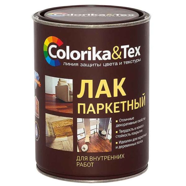 Лак паркетный матовый 0,8л Colorika&Tex