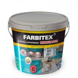 Краска акриловая моющаяся 6кг FARBITEX