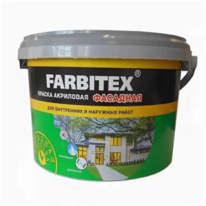 Краска акриловая фасадная 6кг FARBITEX