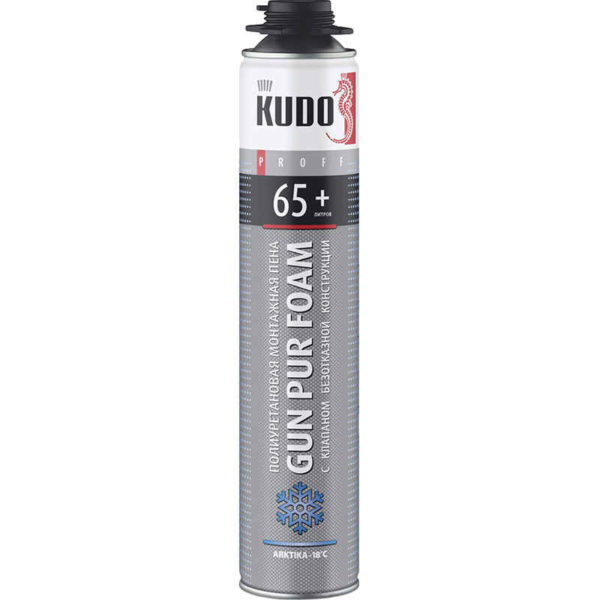 Пена монтажная KUDO PROFF 65+ зимняя Арктика 980г до -18°С