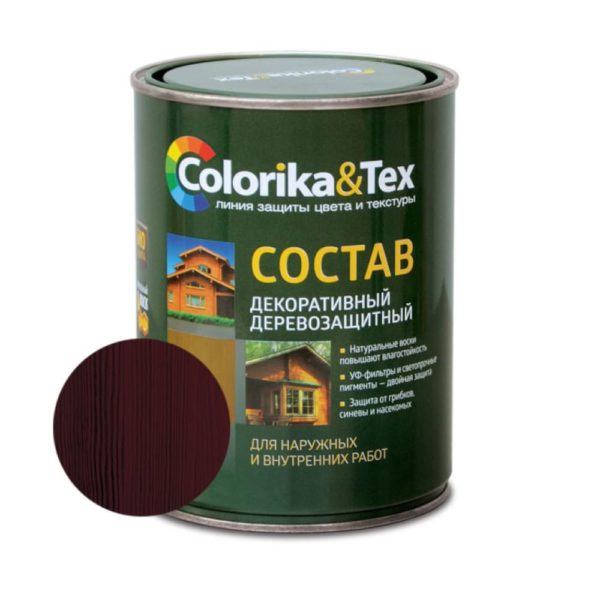 Состав деревозащитный махагон 0,8л Colorika&Tex