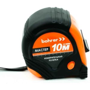 Рулетка Bohrer Стандарт 10м х 32мм, с фиксатором