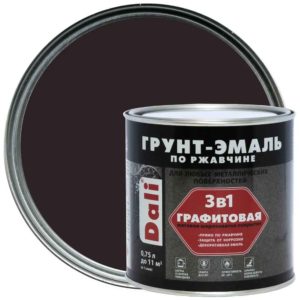 Грунт-эмаль по ржавчине 3 в 1 DALI 0,75л графитовая матовая коричневая Грунт-эмаль по ржавчине 3 в 1 DALI 0,75л графитовая матовая коричневая