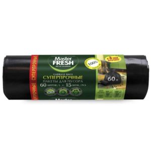 Мешки для мусора 60л-15шт прочные (236530)